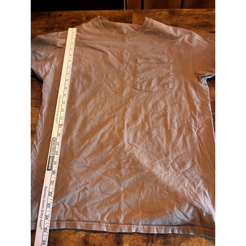 Comfort Colors Pocket T-Shirt Mens Large Tan Excellent Short Sleeve Crew Neck